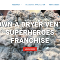 Screenshot of the Dryer Vent Superheroes franchise development website homepage